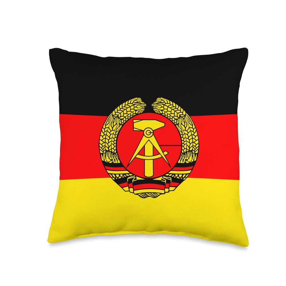 7361 DDR Flag Retro Nostalgia East Germany Throw Pillow
